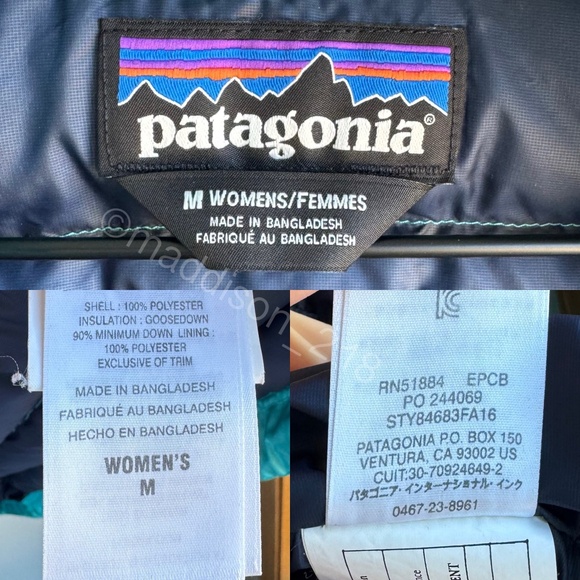 Patagonia Down Sweater Jacket Medium Epic Blue Puffer Coat 800-fill-power down M - Picture 13 of 14